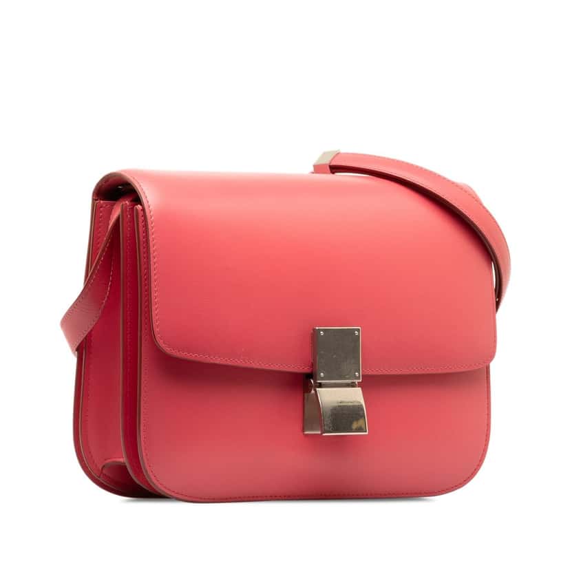 Celine Medium Calfskin Classic Box Pink Leather Good condition - Back View