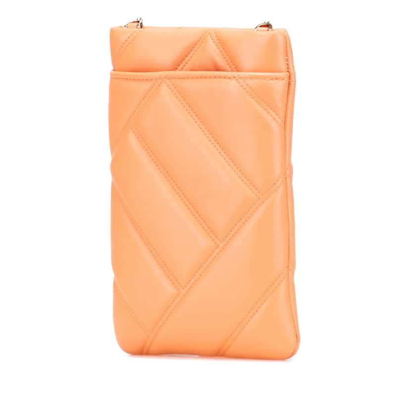 Bvlgari Leather Serpenti Cabochon Phone Case Crossbody Orange Leather Good condition - Back View