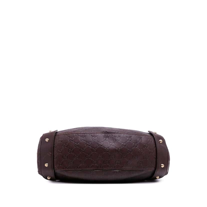 Gucci Guccissima Horsebit Pelham Shoulder Bag Brown Leather Good condition - Inside View