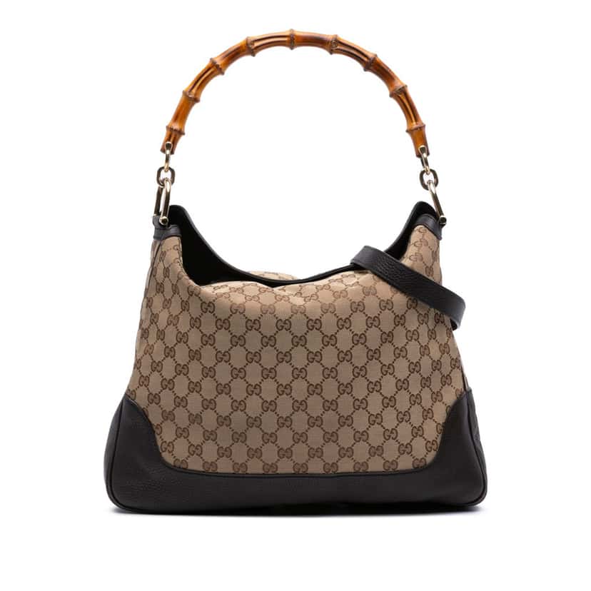Gucci GG Canvas Bamboo Diana Satchel Brown Canvas Good condition - Front View