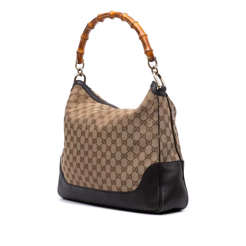 Gucci GG Canvas Bamboo Diana Satchel Brown Canvas Good condition - Back View