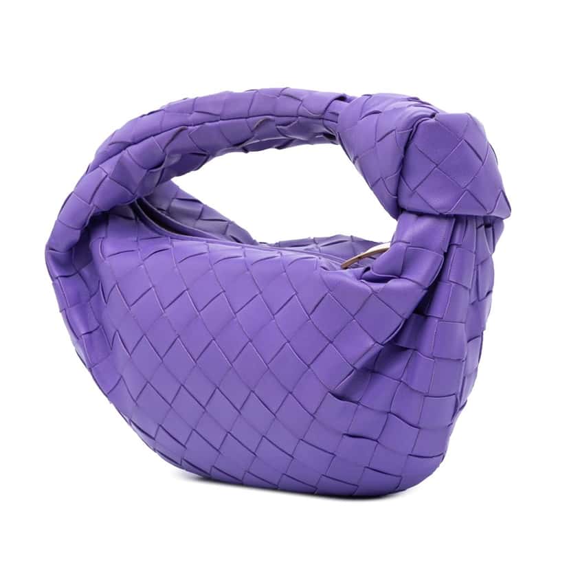Bottega Veneta Mini Nappa Intrecciato Jodie Purple Leather Good condition - Back View