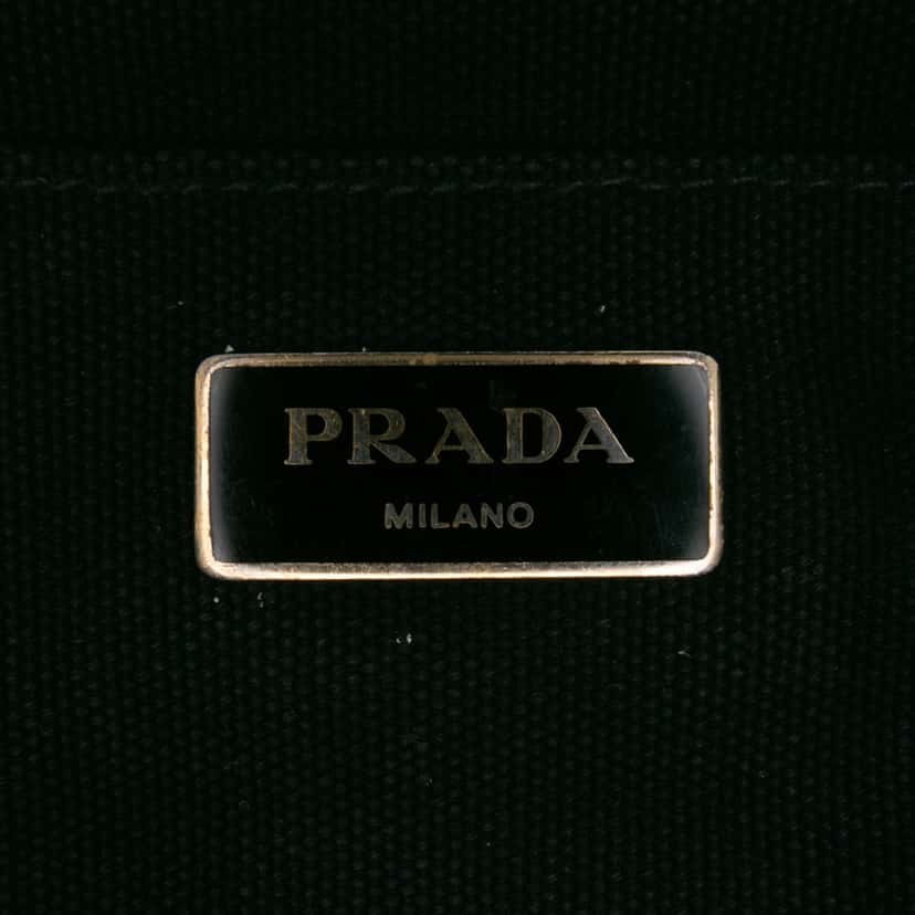 Prada Small Canvas Canapa Bijoux Satchel Black Canvas Good condition - Box View