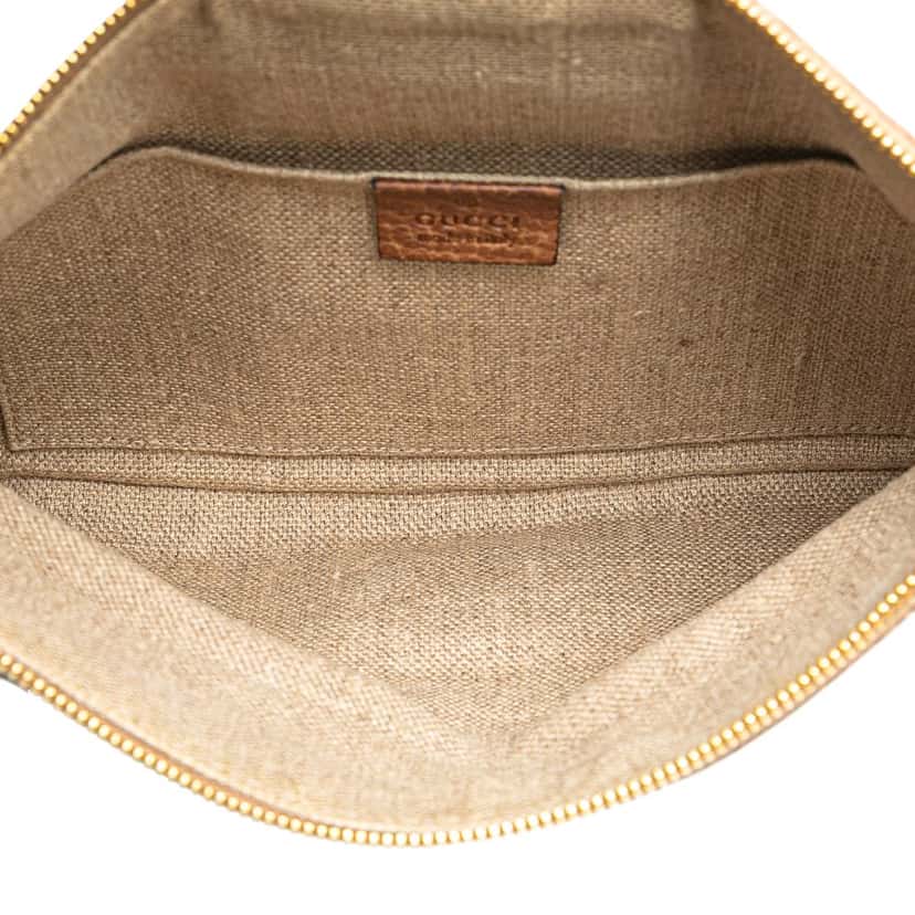Gucci Leather Bamboo Lucy Fold Over Clutch Brown Leather Good condition - Model View