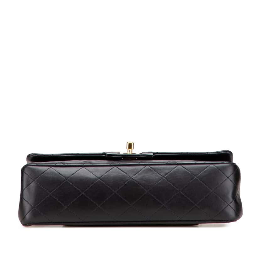 Chanel Medium Classic Lambskin Double Flap Black Leather Fair condition - Inside View