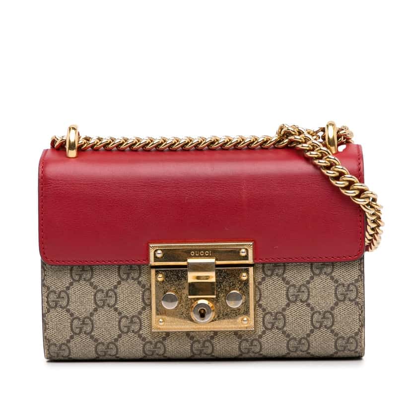 Gucci Small GG Supreme Padlock Crossbody Brown Canvas Good condition - Front View