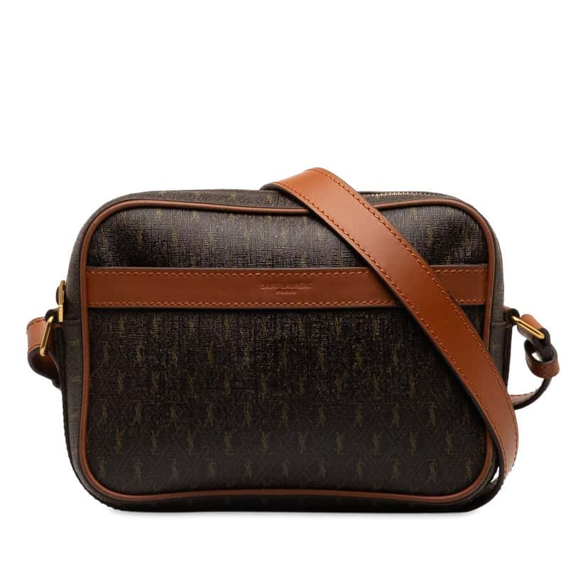 Saint Laurent Le Monogramme Camera Bag Brown Canvas Good condition - Front View