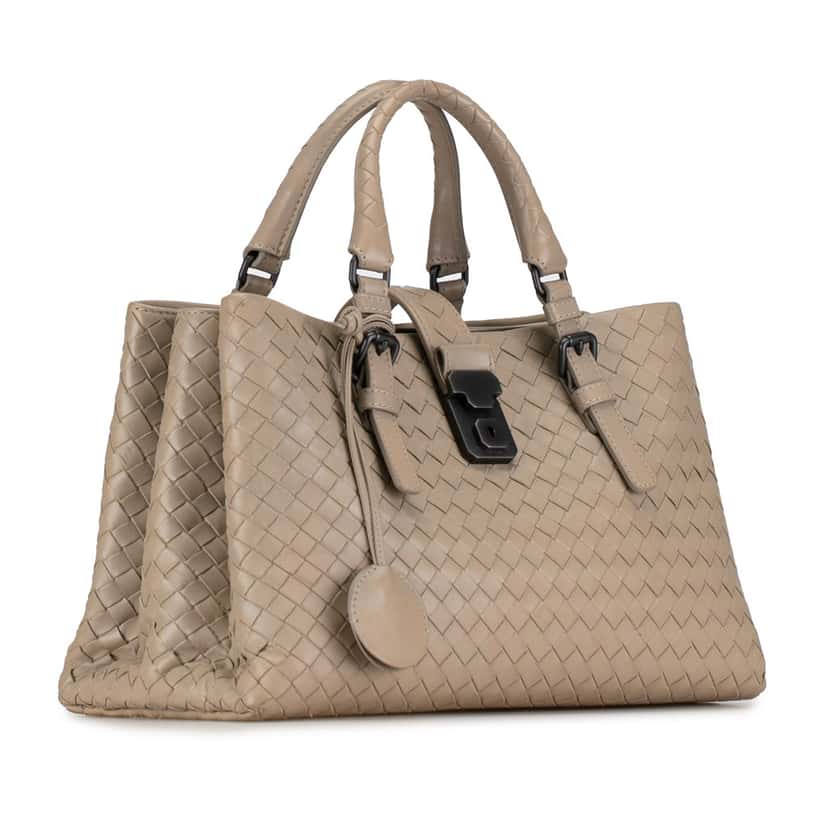 Bottega Veneta Small Nappa Intrecciato Roma Satchel Brown Leather Good condition - Back View