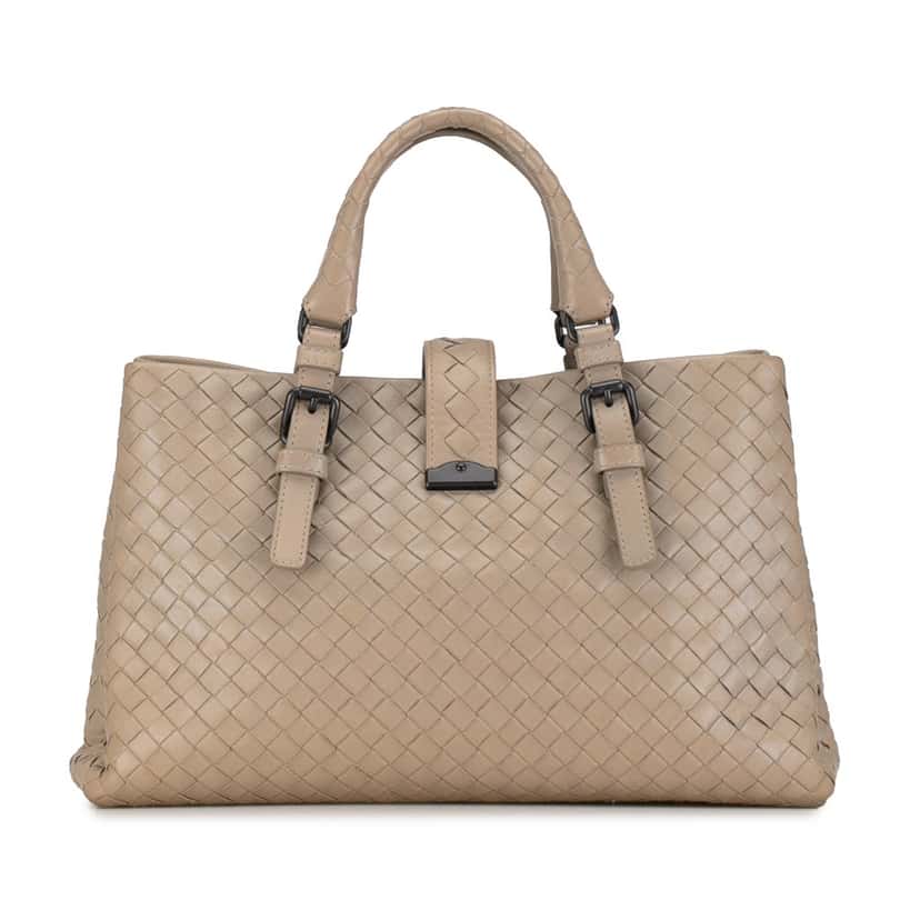 Bottega Veneta Small Nappa Intrecciato Roma Satchel Brown Leather Good condition - Inside View