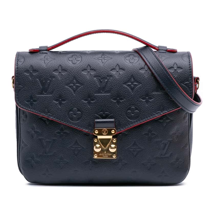 Louis Vuitton Monogram Empreinte Pochette Metis Blue Leather Good condition - Front View