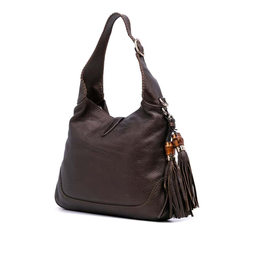 Gucci Medium Calfskin New Jackie Satchel Brown Leather Good condition - Back View