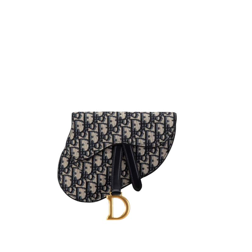 Dior Oblique Canvas Saddle Belt Bag Blue Canvas Good condition - Front View