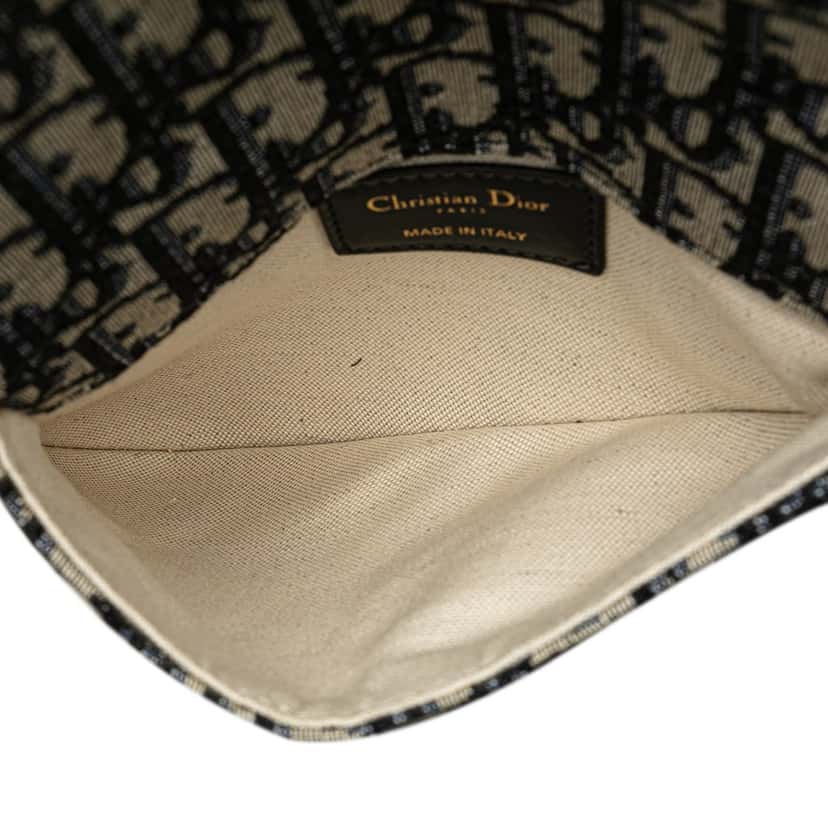 Dior Oblique Canvas Saddle Belt Bag Blue Canvas Good condition - Model View