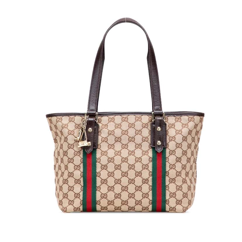 Gucci GG Canvas Jolicoeur Tote Brown Canvas Good condition - Front View
