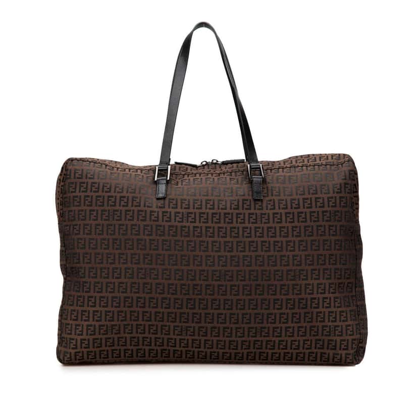 Fendi Zucchino Canvas Travel Bag Brown Canvas Good condition - Front View