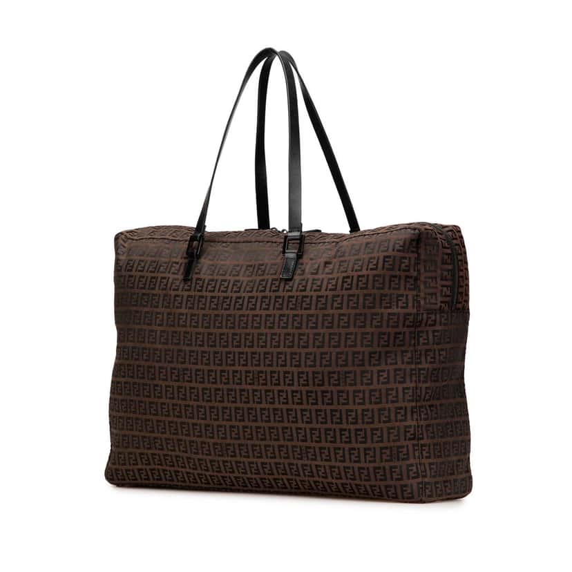 Fendi Zucchino Canvas Travel Bag Brown Canvas Good condition - Back View