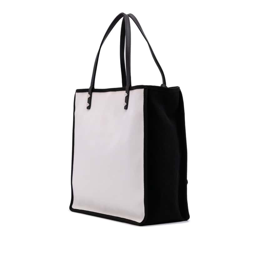 Chanel Small Canvas Lets Demonstrate Tote White Canvas Good condition - Back View