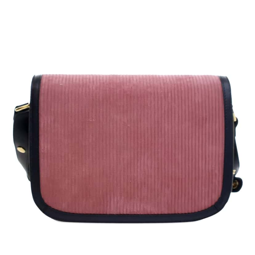Gucci Small Corduroy Horsebit 1955 Shoulder Bag Pink Velvet Good condition - Inside View