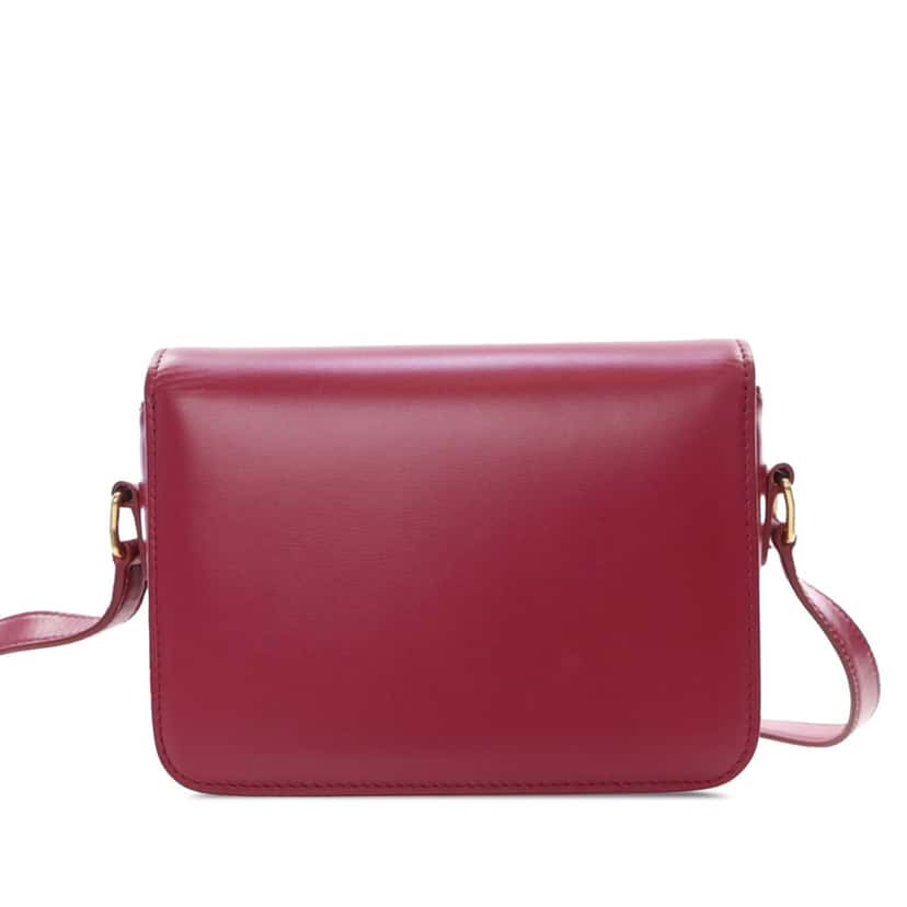 Celine Teen Shiny Calfskin Triomphe Crossbody Red Leather Good condition - Model View