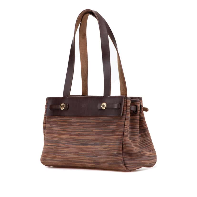 Hermès Vibrato Herbag Cabas PM Brown Leather Good condition - Back View