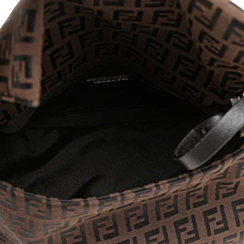 Fendi Mini Zucchino Canvas Mamma Forever Brown Canvas Good condition - Model View