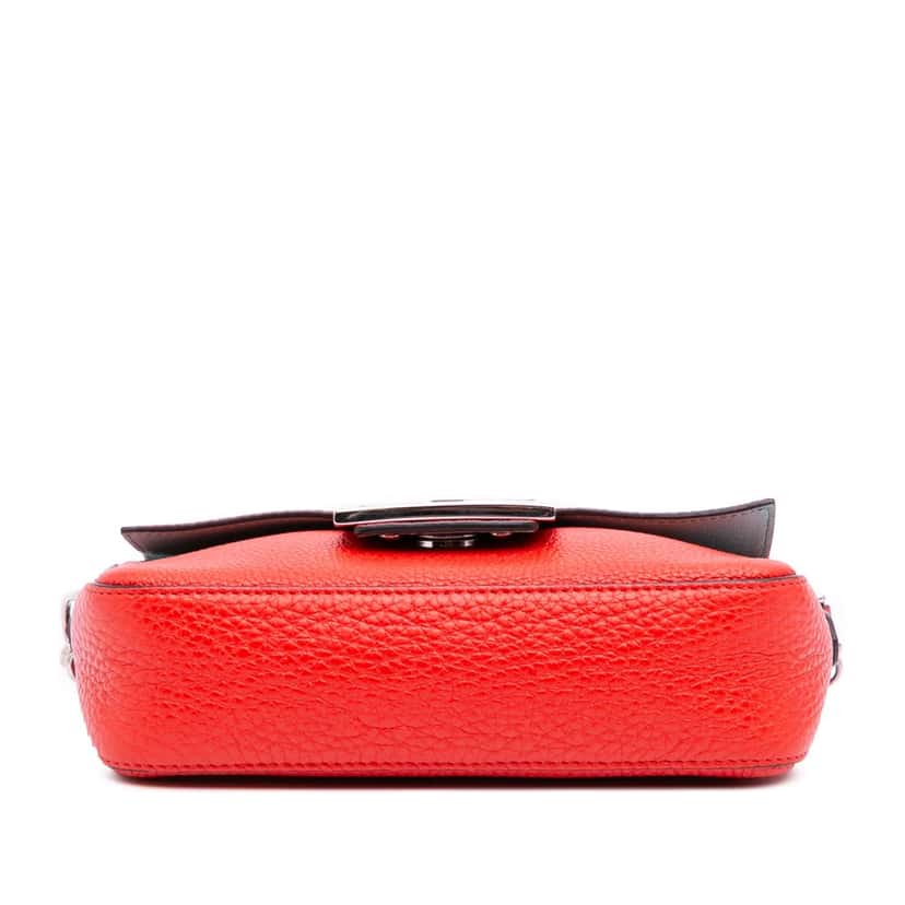 Fendi Mini Leather Baguette Satchel Red Leather Very good condition - Inside View