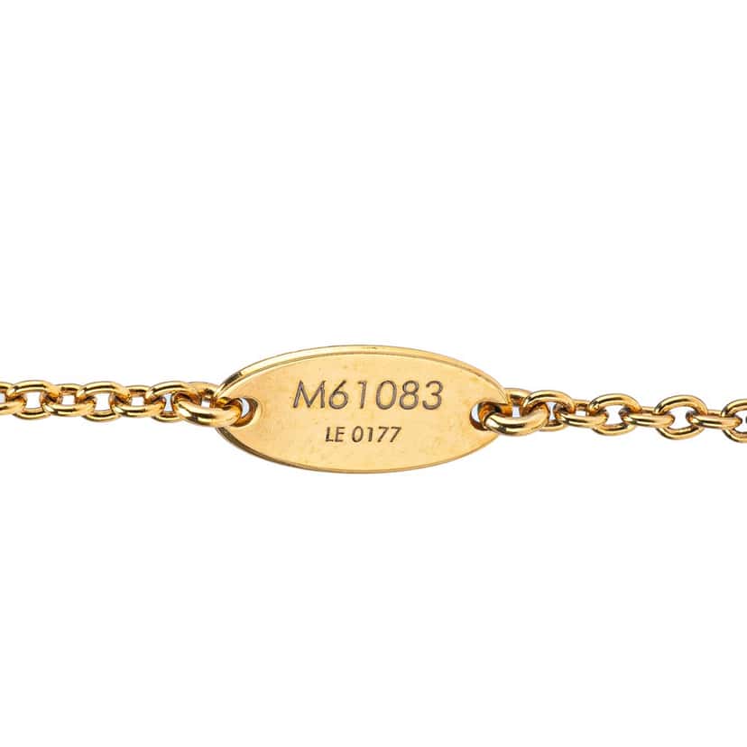Louis Vuitton Gold Plated Essential V Necklace Gold Metal Good condition - Back View
