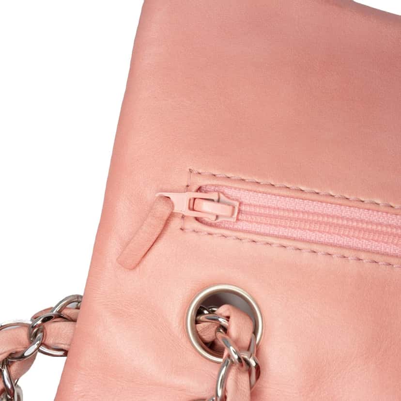 Chanel Medium Classic Lambskin Double Flap Pink Leather Good condition - Box View