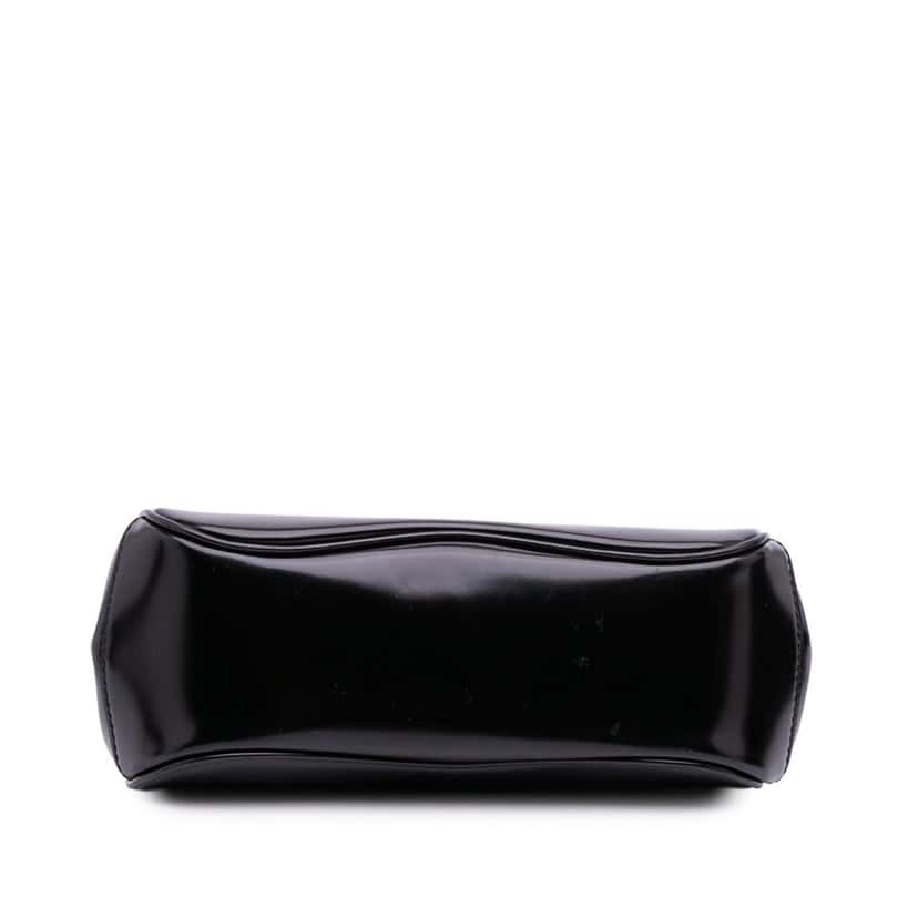 Gucci Mini Polished Leather Bamboo Lady Lock Top Handle Bag Black Leather Good condition - Inside View
