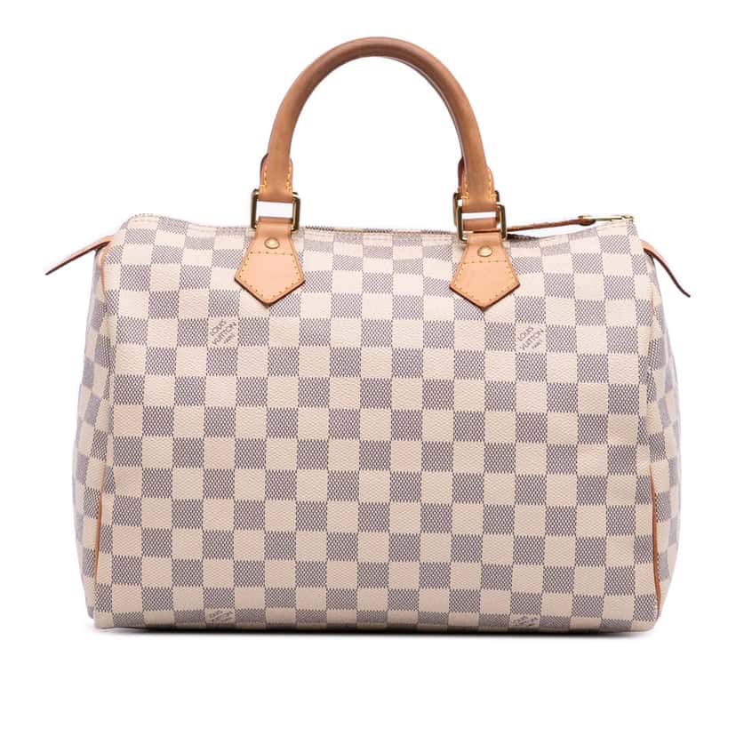 Louis Vuitton Damier Azur Speedy 30 White Canvas Good condition - Front View