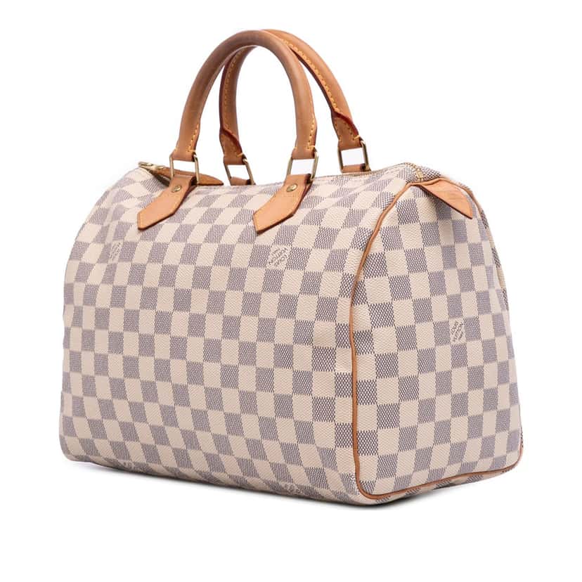 Louis Vuitton Damier Azur Speedy 30 White Canvas Good condition - Back View