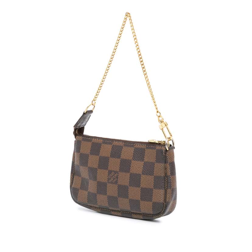 Louis Vuitton Damier Ebene Mini Pochette Accessoires Brown Canvas Good condition - Back View