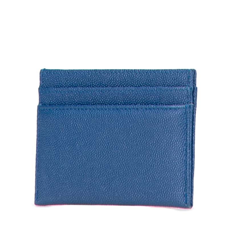 Chanel CC Caviar Card Holder Blue Leather Good condition - Back View