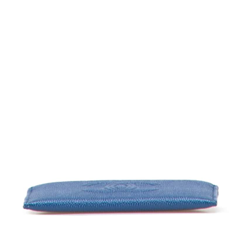 Chanel CC Caviar Card Holder Blue Leather Good condition - Inside View