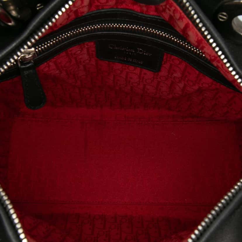 Dior Medium Lambskin Cannage Lady Dior Black Leather Fair condition - Model View