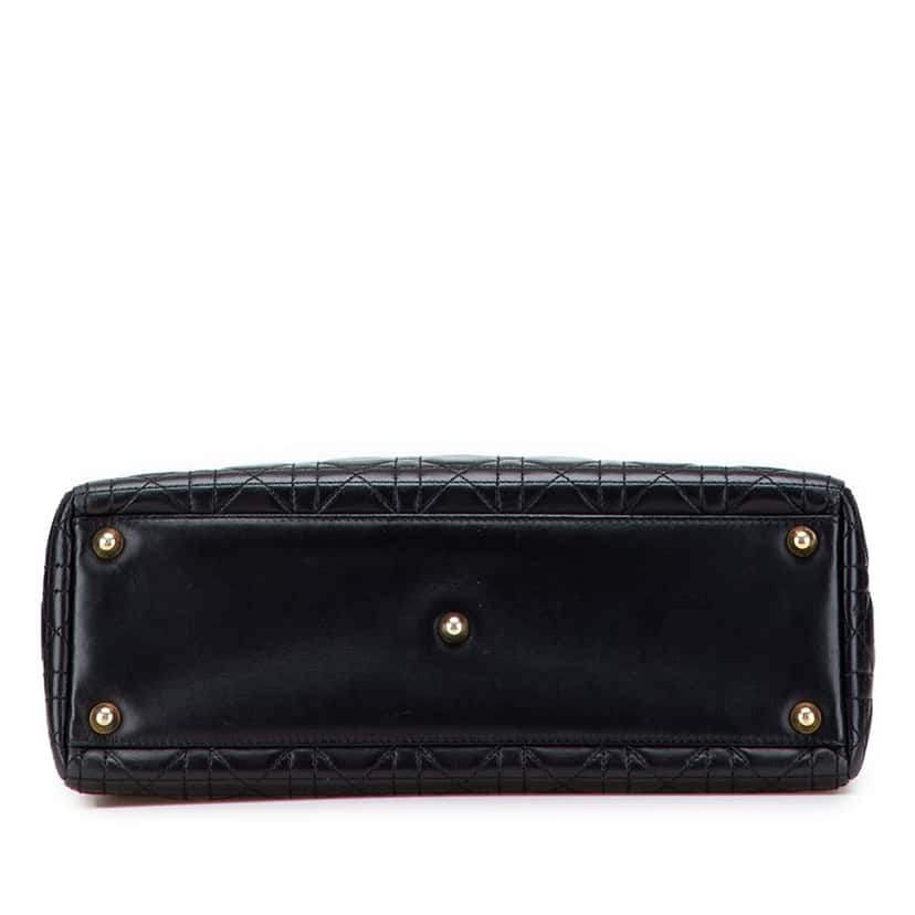 Dior Large Lambskin Cannage Lady Dior Black Leather Good condition - Inside View
