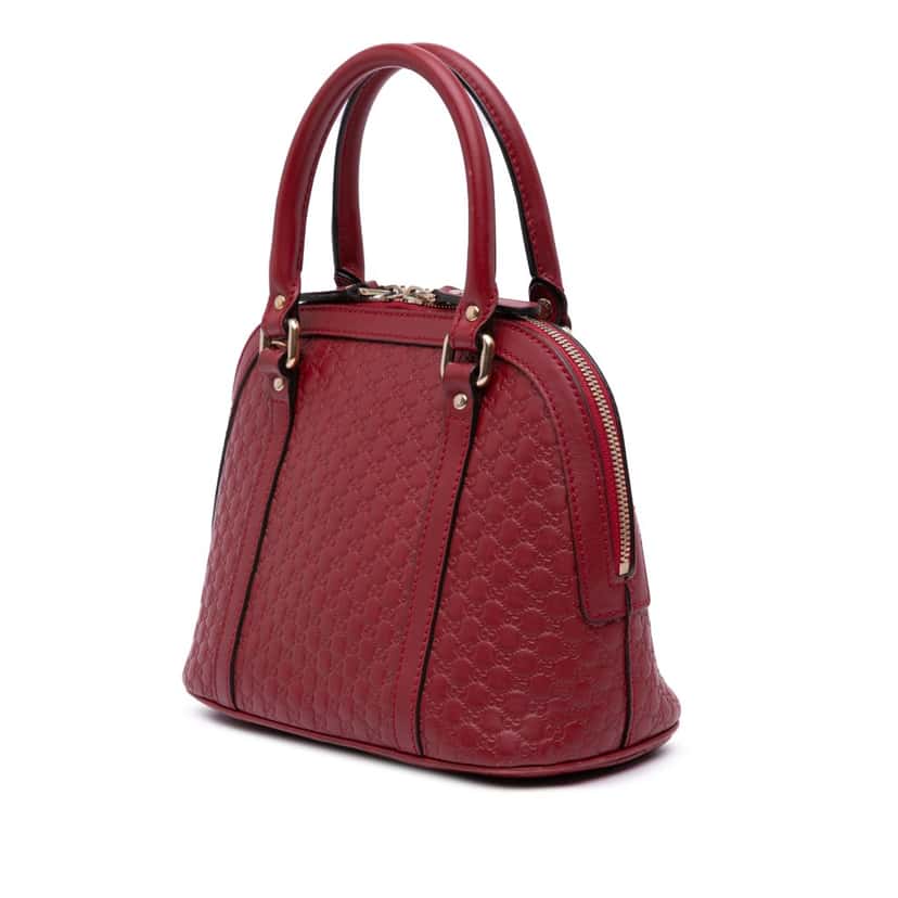 Gucci Mini Microguccissima Dome Satchel Red Leather Good condition - Back View