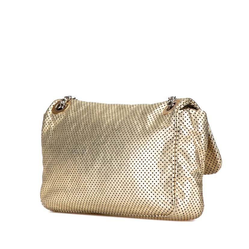 Chanel Medium Perforated Calfskin Reissue Drill Flap Gold Leather Good condition - Back View