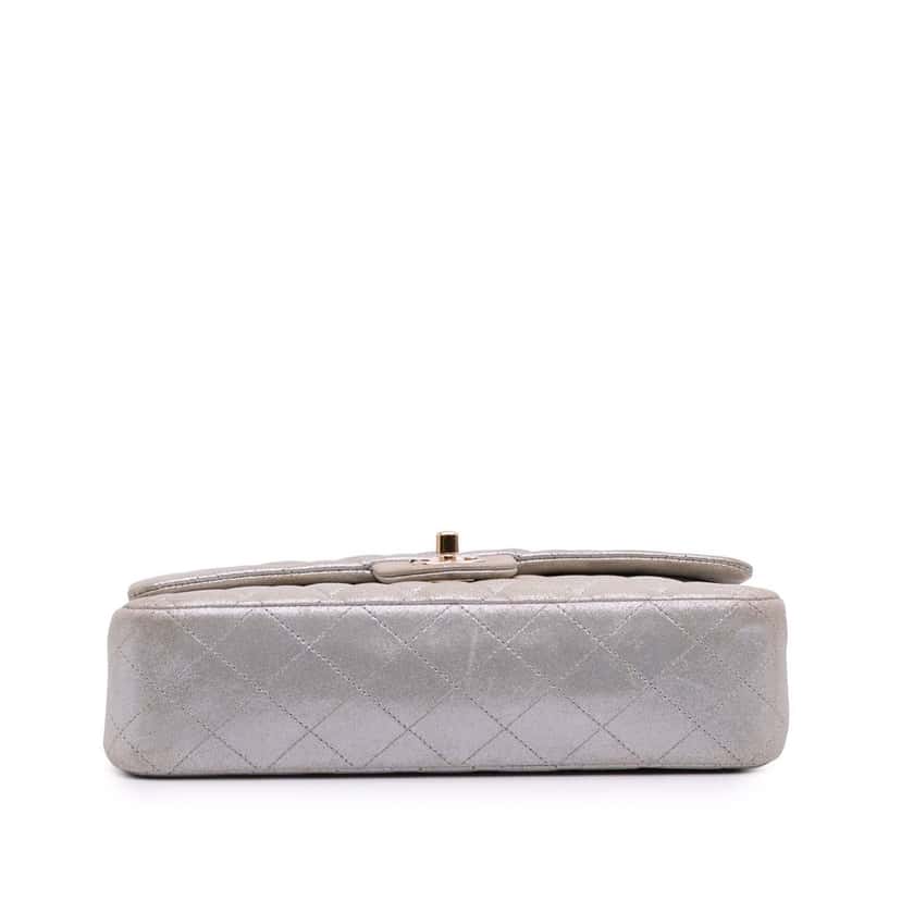Chanel Medium Classic Iridescent Lambskin Double Flap Brown Leather Good condition - Inside View