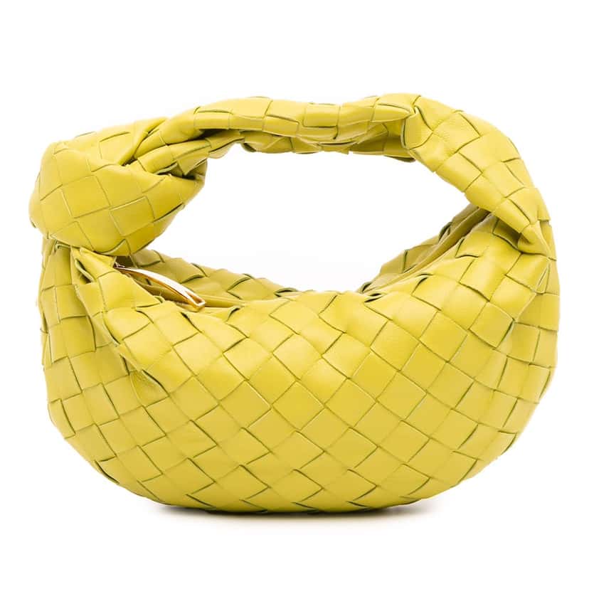 Bottega Veneta Mini Nappa Intrecciato Jodie Yellow Leather Good condition - Front View