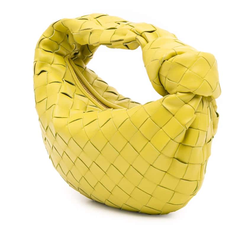 Bottega Veneta Mini Nappa Intrecciato Jodie Yellow Leather Good condition - Back View