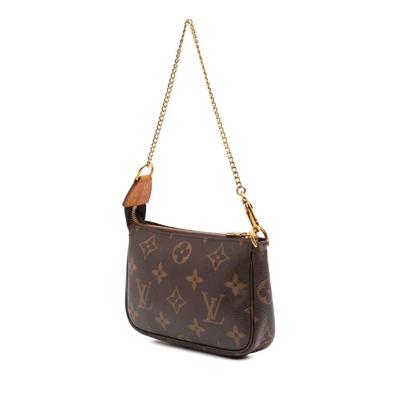 Louis Vuitton Monogram Mini Pochette Accessoires Brown Canvas Good condition - Back View