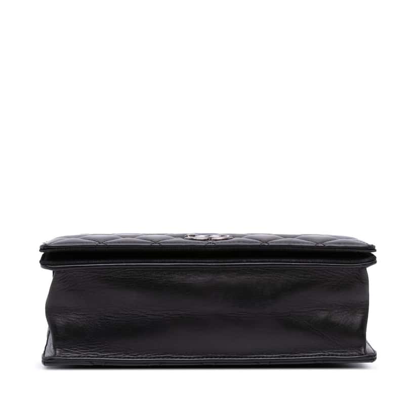 Chanel Medium Quilted Lambskin Ballerine Flap Black Leather Good condition - Inside View