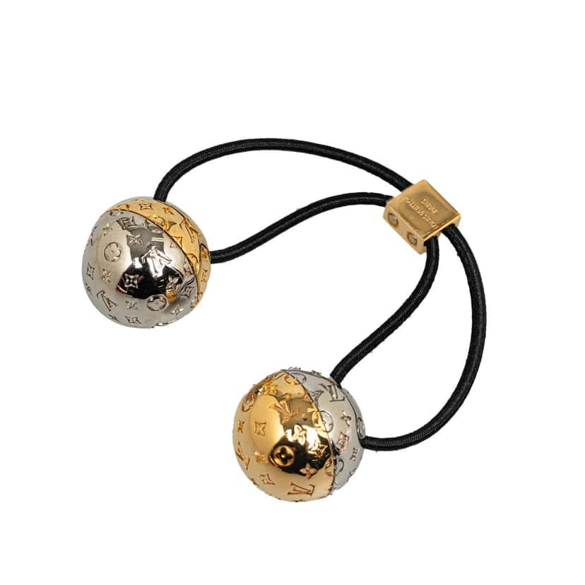 Louis Vuitton Planete Nanogram Chouchou Hair Tie Gold Metal Good condition - Back View