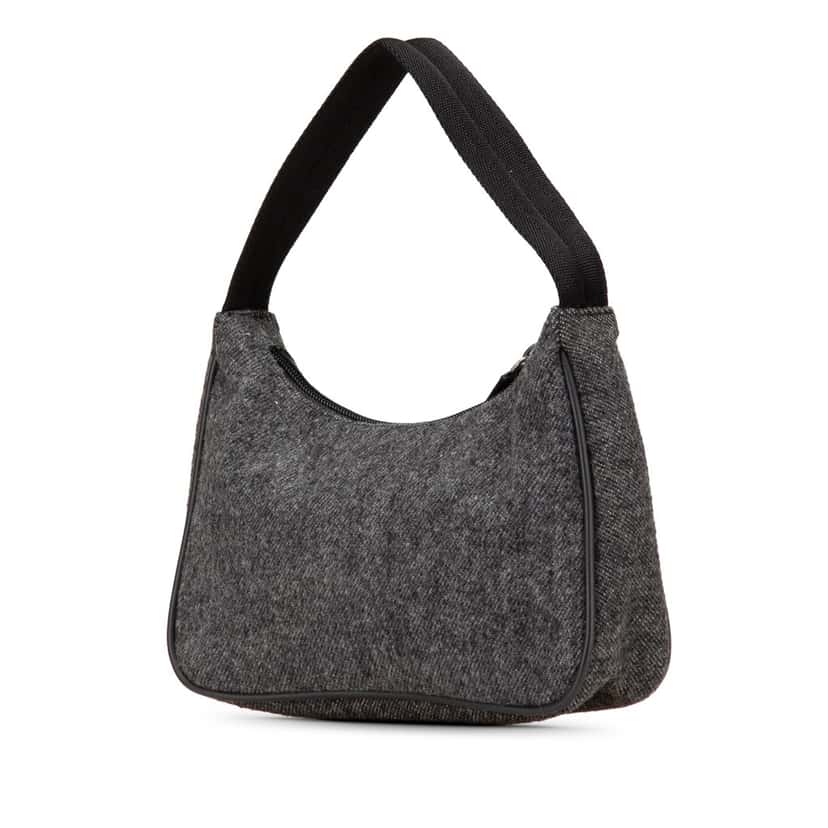 Prada Wool Shoulder Bag Grey Wool Good condition - Back View