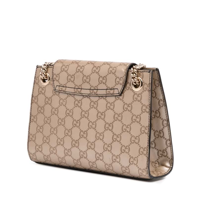 Gucci Small Guccissima Emily Shoulder Bag Gold Leather Good condition - Back View