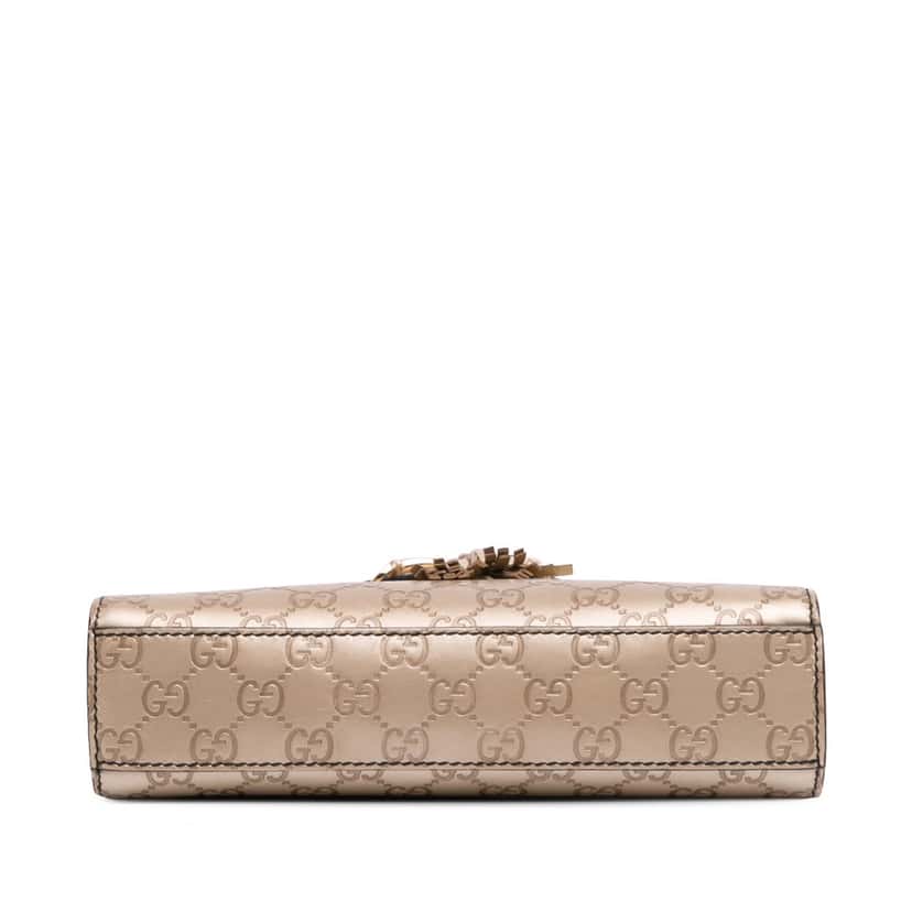 Gucci Small Guccissima Emily Shoulder Bag Gold Leather Good condition - Inside View