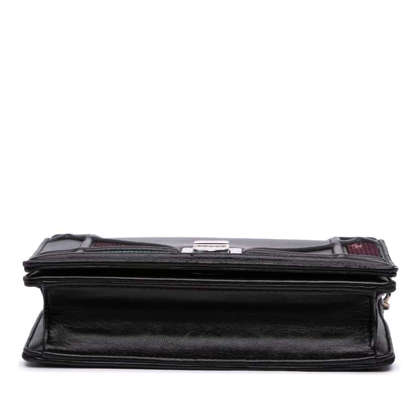 Dior Mini Lambskin Sequin Diorama Flap Black Leather Fair condition - Inside View