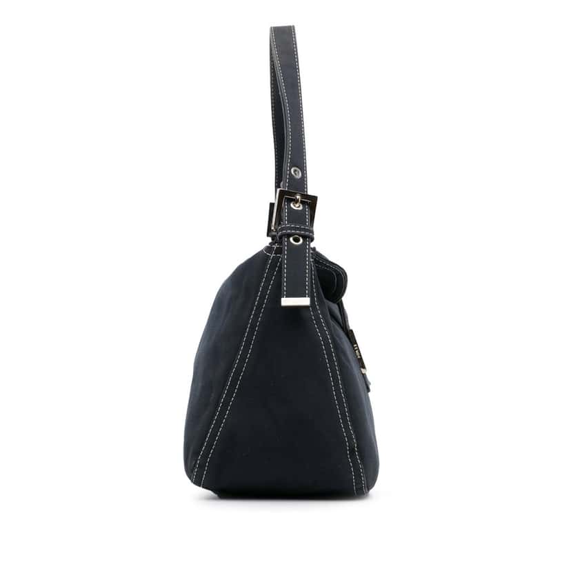 Fendi Canvas FF Marble Double Flap Shoulder Bag Blue Canvas Good condition - Inside View