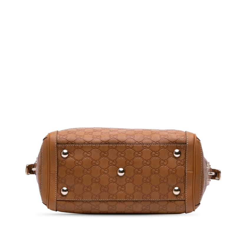 Gucci Medium Guccissima Charm Satchel Brown Leather Good condition - Inside View